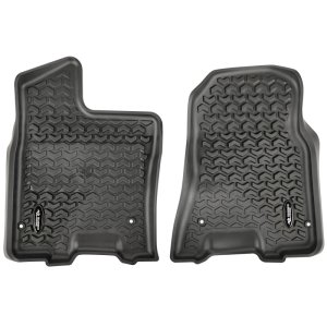 Ram 1500 Floor Liners - Front - Rugged Ridge - Chevron-shape Deep Tread Technology - Black - 2019